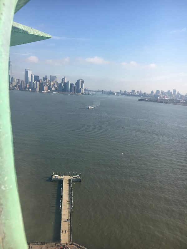 View from Statue of Liberty in New York in February
