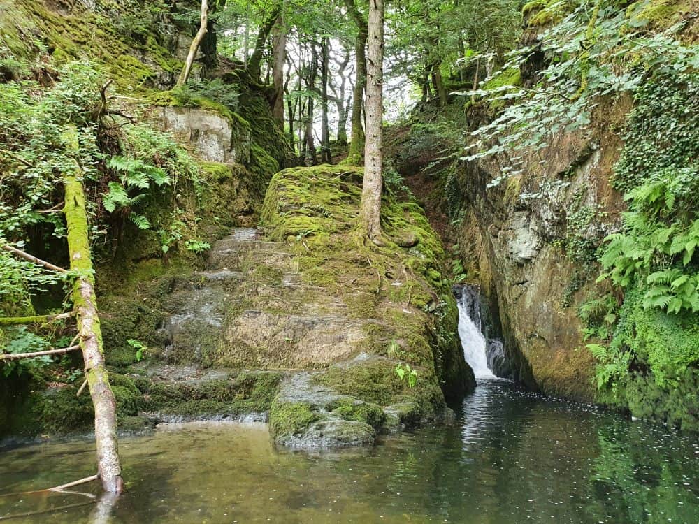 Waterfalls around Pembrokeshire Ffynone woods